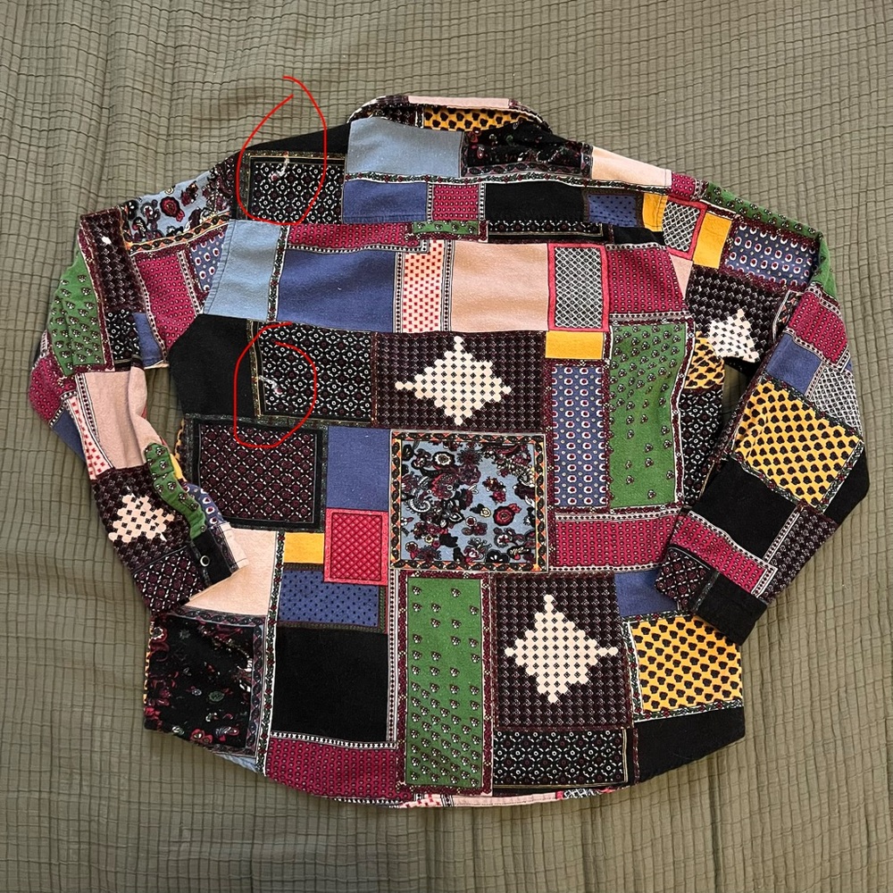 Luc Matton multicoloured patchwork button up cott… - image 4